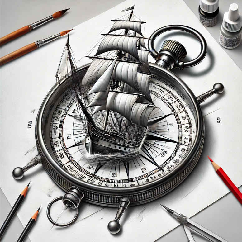 travels tattoo design ideas refined compass points shows strength