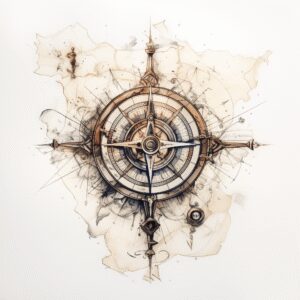 travels tattoo design ideas refined ink compass symbol for full back
