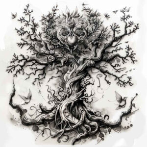 tree-artistic-detail-neotraditional-vivid-hues-for-palm – tattoo design ideas free ai generated – Gallery: trees-inkby-ai