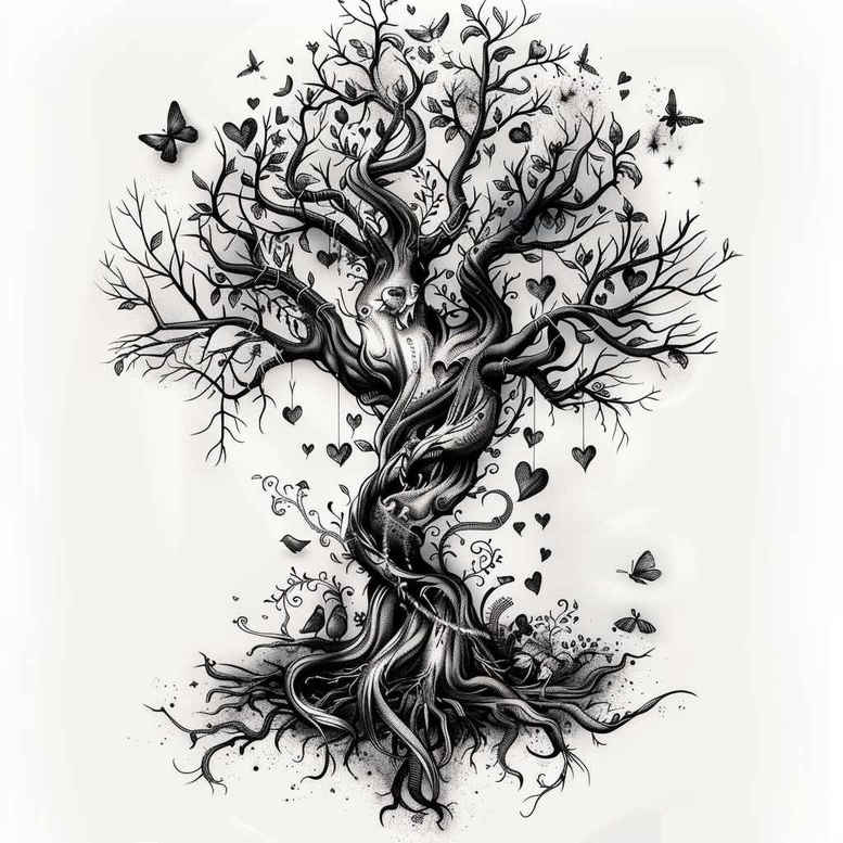 tree-protection-motif-realism-perfect-proportions-for-calf – tattoo design ideas free ai generated – Gallery: trees-inkby-ai