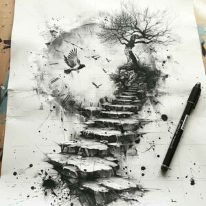 tree-wisdom-symbol-for-men-neotraditional-artful-color-for-side – tattoo design ideas free ai generated – Gallery: trees-inkby-ai