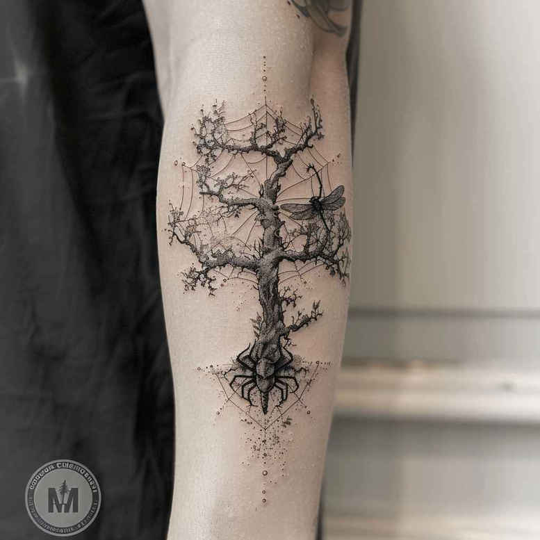 tree-with-color-neotraditional-decorative-elements-for-wrist – tattoo design ideas free ai generated – Gallery: trees-inkby-ai