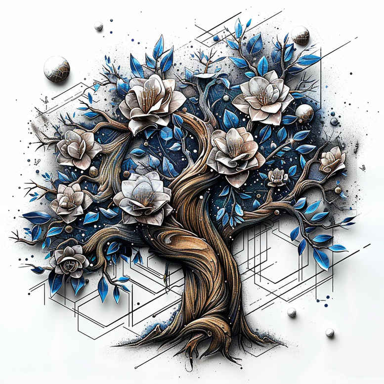 trees tattoo design ideas luminous green spirit symbol of resilience