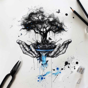 trees tattoo design ideas spectral hues growth lines embodying determination