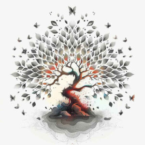 trees tattoo design ideas solid fill growth lines represents endurance