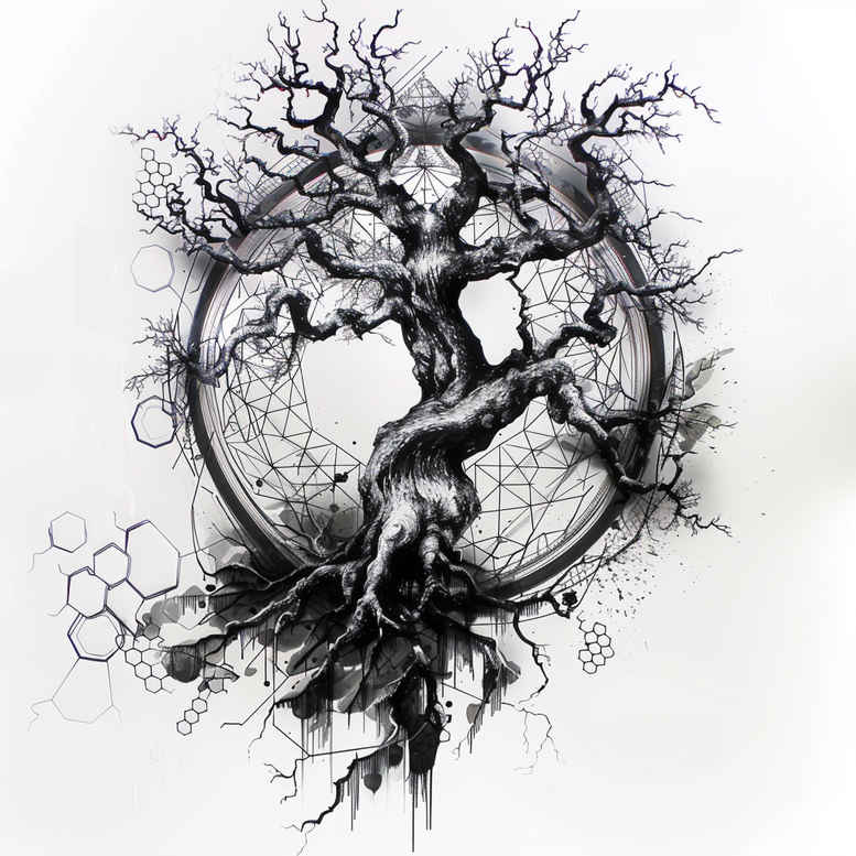 trees tattoo design ideas volume effect wild balance for side torso