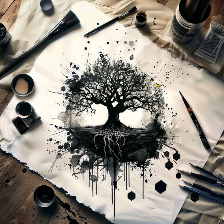 tree-neotraditional-dynamic-linework-for-abdomen – tattoo design ideas free ai generated – Gallery: trees-inkby-ai