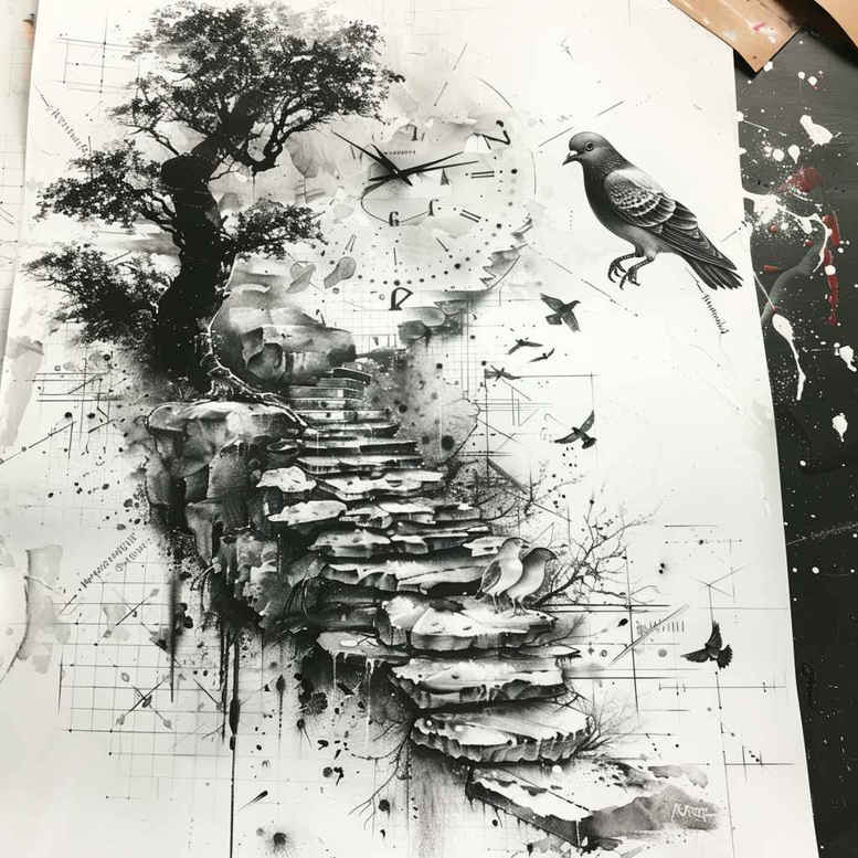 tree-with-plant-ornaments-realism-photo-accuracy-for-shoulder – tattoo design ideas free ai generated – Gallery: trees-inkby-ai