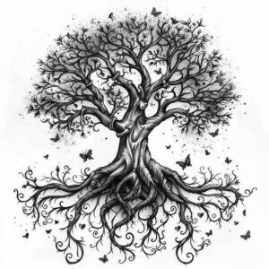 tree-with-shadow-neotraditional-saturated-hues-for-arm – tattoo design ideas free ai generated – Gallery: trees-inkby-ai