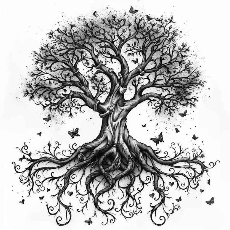 tree-with-shadow-neotraditional-saturated-hues-for-arm – tattoo design ideas free ai generated – Gallery: trees-inkby-ai