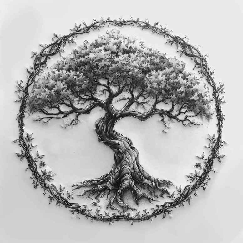 tree-protection-motif-realism-natural-contours-for-lower-chest – tattoo design ideas free ai generated – Gallery: trees-inkby-ai