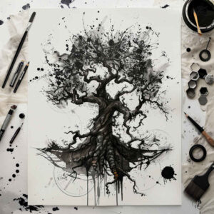 tree-with-shadow-and-light-neotraditional-color-overlays-for-knee – tattoo design ideas free ai generated – Gallery: trees-inkby-ai