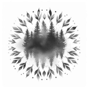 abstract-tree-realism-mirrored-effect-for-back-of-neck – tattoo design ideas free ai generated – Gallery: trees-inkby-ai