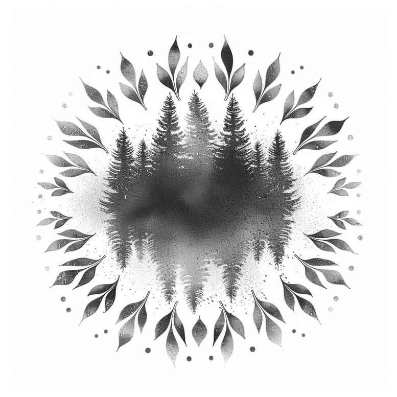 abstract-tree-realism-mirrored-effect-for-back-of-neck – tattoo design ideas free ai generated – Gallery: trees-inkby-ai
