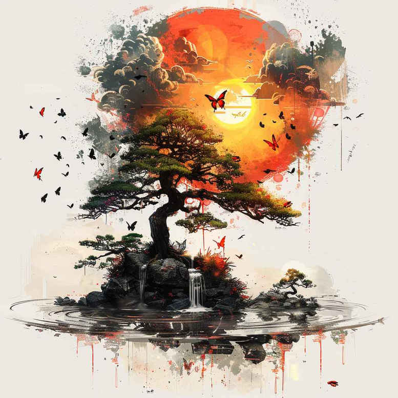 tree-with-waves-neotraditional-bold-color-for-lower-chest – tattoo design ideas free ai generated – Gallery: trees-inkby-ai