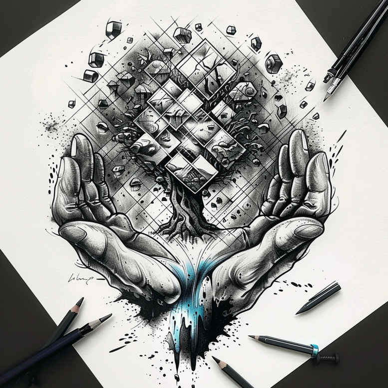 tree-with-shadow-realism-reflection-effect-for-ribs – tattoo design ideas free ai generated – Gallery: trees-inkby-ai