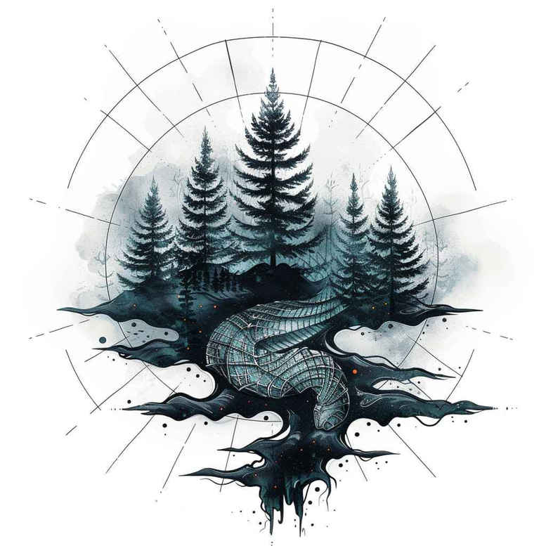 tree-with-ornament-neotraditional-clean-fill-for-side-torso – tattoo design ideas free ai generated – Gallery: trees-inkby-ai