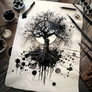 tree-with-lines-realism-photo-ink-for-upper-shoulder – tattoo design ideas free ai generated – Gallery: trees-inkby-ai