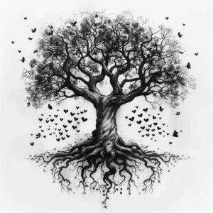 realistic-tree-realism-mirrored-effect-for-collarbone – tattoo design ideas free ai generated – Gallery: trees-inkby-ai