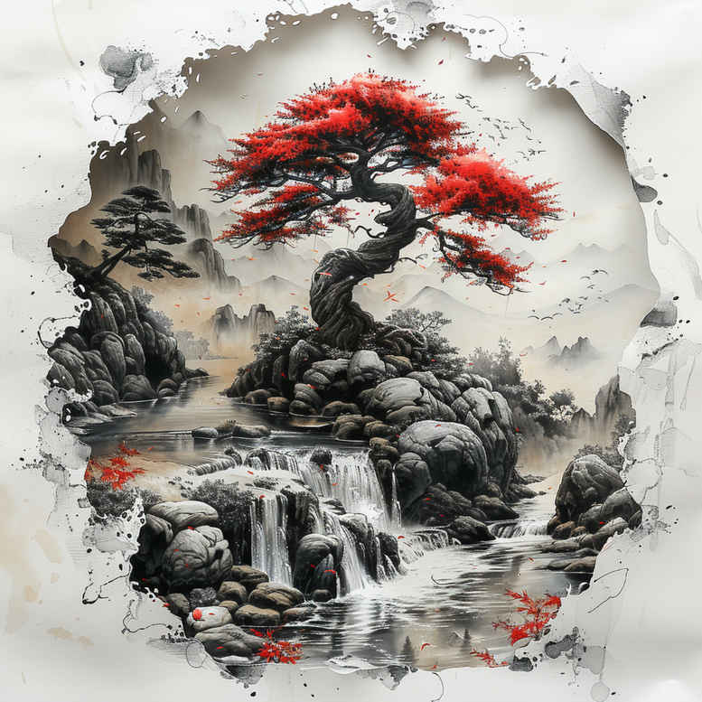 tree-harmony-motif-neotraditional-textured-shading-for-upper-thigh – tattoo design ideas free ai generated – Gallery: trees-inkby-ai
