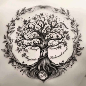 tree-with-flowing-lines-neotraditional-layered-fill-for-foot – tattoo design ideas free ai generated – Gallery: trees-inkby-ai