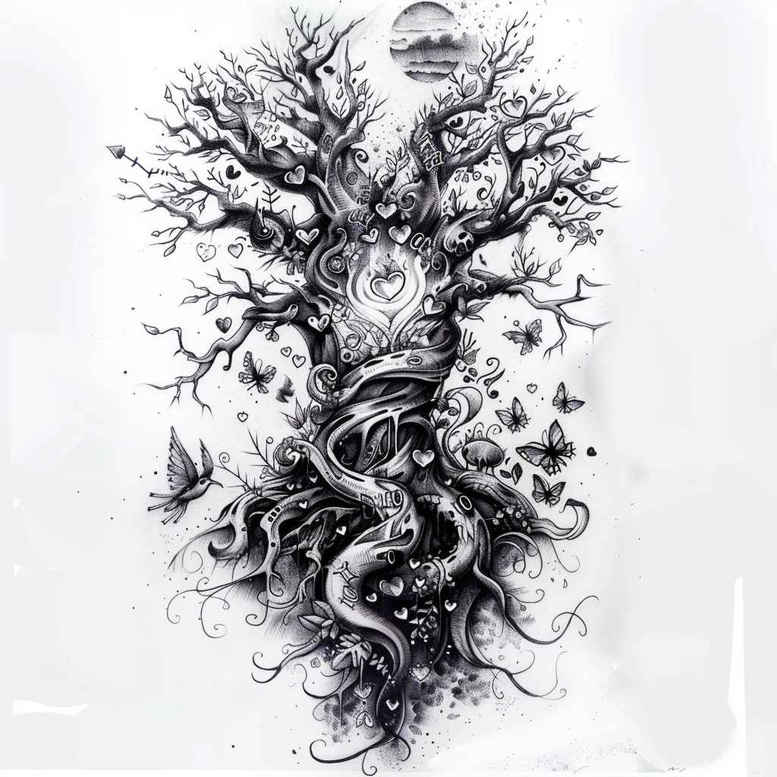 tree-with-shading-realism-detail-accuracy-for-lower-chest – tattoo design ideas free ai generated – Gallery: trees-inkby-ai