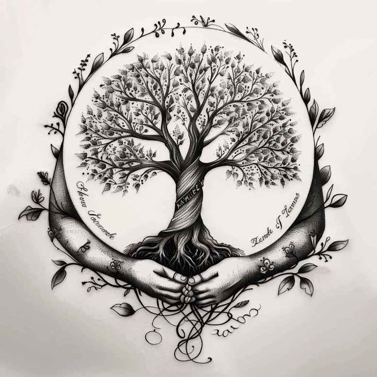 realistic-tree-neotraditional-bold-texture-for-upper-back – tattoo design ideas free ai generated – Gallery: trees-inkby-ai