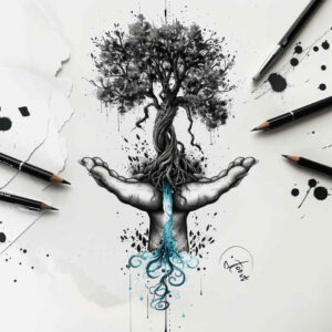 tree-with-light-effect-neotraditional-refined-lines-for-fingers – tattoo design ideas free ai generated – Gallery: trees-inkby-ai
