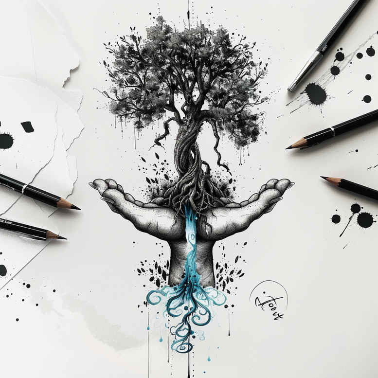 tree-with-light-effect-neotraditional-refined-lines-for-fingers – tattoo design ideas free ai generated – Gallery: trees-inkby-ai