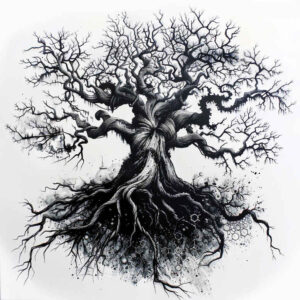 tree-protection-motif-neotraditional-rich-blacks-for-temple – tattoo design ideas free ai generated – Gallery: trees-inkby-ai