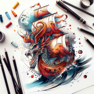 sailing-ships-realism-natural-luminosity-for-biceps – tattoo design ideas free ai generated – Gallery: viking-ships-inkby-ai