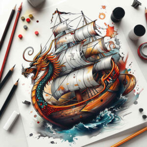 viking-ships-with-flowing-lines-surrealism-psychedelic-for-shin – tattoo design ideas free ai generated – Gallery: viking-ships-inkby-ai