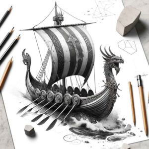viking-ships-in-art-surrealism-imperfect-symmetry-for-knee – tattoo design ideas free ai generated – Gallery: viking-ships-inkby-ai