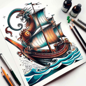 viking-ships-in-art-surrealism-fragmentation-for-biceps – tattoo design ideas free ai generated – Gallery: viking-ships-inkby-ai