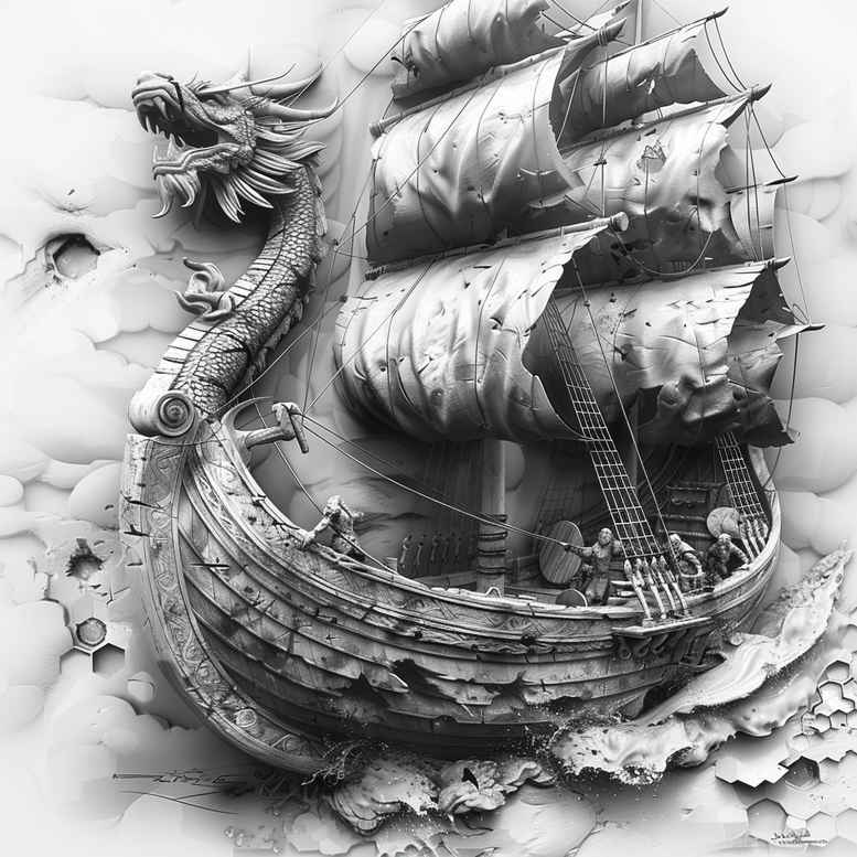 drakkar-with-artistic-detail-neotraditional-sharp-edges-for-outer-arm – tattoo design ideas free ai generated – Gallery: viking-ships-inkby-ai