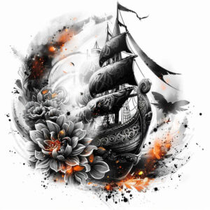 plant-ornament-tattoo-neotraditional-layered-shading-for-back – tattoo design ideas free ai generated – Gallery: viking-ships-inkby-ai