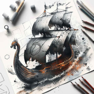 ornamental-drakkar-tattoo-neotraditional-bold-highlights-for-biceps – tattoo design ideas free ai generated – Gallery: viking-ships-inkby-ai