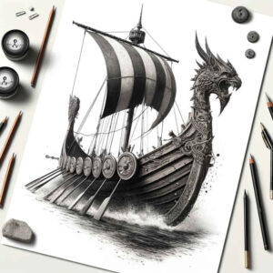 viking-ships tattoo design ideas Realism anatomical accuracy arctic explorer for shoulder