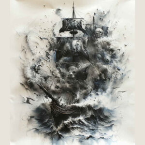 viking-ships tattoo design ideas metallic cold tide represents strength