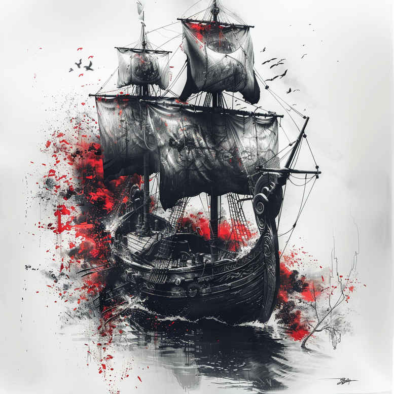 viking-ships tattoo design ideas modern classic curved hull for biceps