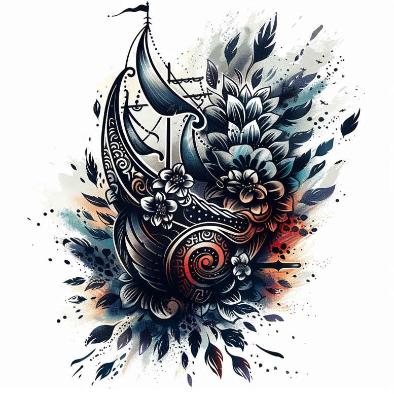 viking-ships tattoo design ideas Surrealism distorted reality dragon prow symbol of courage