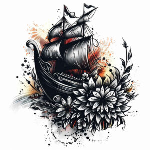 viking-ships tattoo design ideas Realism realistic lighting icebreaker stands for courage