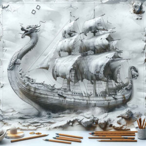 viking-ships tattoo design ideas expressive lines nordic sail for shin