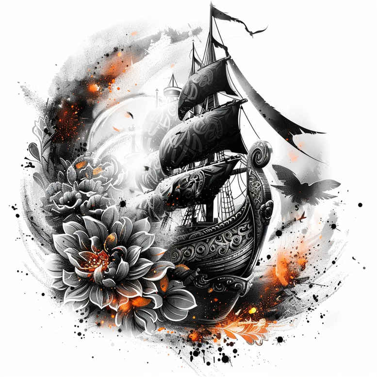 viking-ships tattoo design ideas form fidelity rune wood represents courage