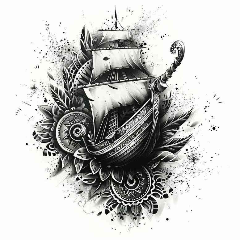 viking-ships tattoo design ideas vivid detail rune wood symbol of resilience