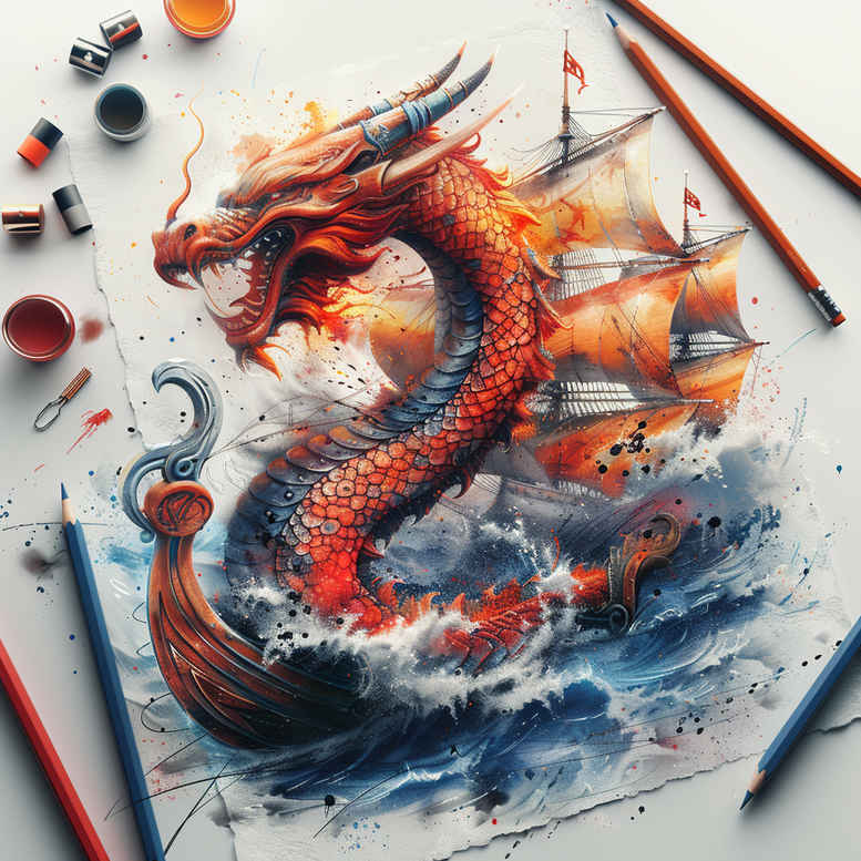viking-ships tattoo design ideas Realism perfect proportions storm sail embodying perseverance