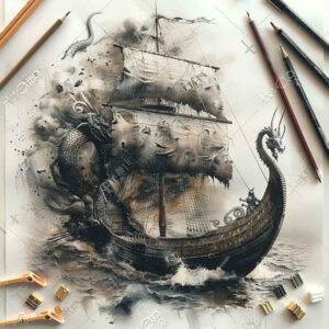 viking-ships tattoo design ideas Realism true skin wind conqueror for stomach