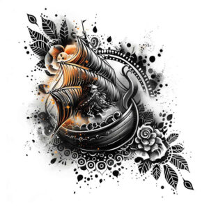 viking-ships-travel-motif-realism-contour-shading-for-biceps – tattoo design ideas free ai generated – Gallery: viking-ships-inkby-ai