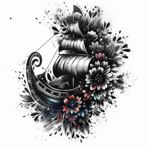 drakkar-in-motion-realism-natural-contrast-for-hand – tattoo design ideas free ai generated – Gallery: viking-ships-inkby-ai