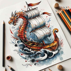 viking-ships-light-effect-realism-ultra-detailed-for-ankle – tattoo design ideas free ai generated – Gallery: viking-ships-inkby-ai